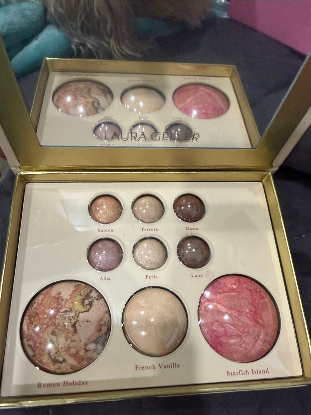 New Laura Geller Pink & Neutral Face Palette with Bronze Highlighter - Picture 7 of 7